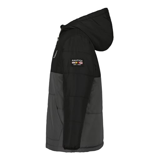 Nautica Boys' Heavy Weight Hooded Bubble Jacket with Polar Fleece Lining2