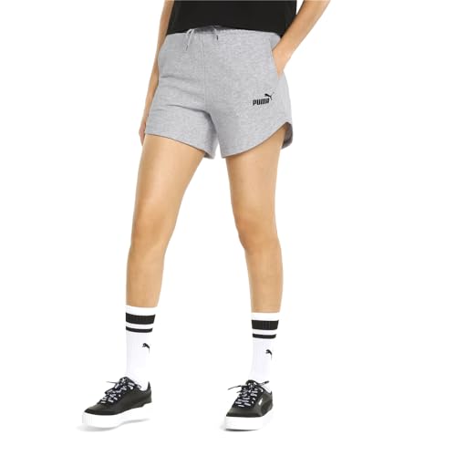 Image of Puma Women's ESS High Waist Shorts | Comfortable Cotton-Blend High Waist Knitted Shorts for Women | Ribbed Waistband | Ideal for Gym, Travel & Everyday Wear