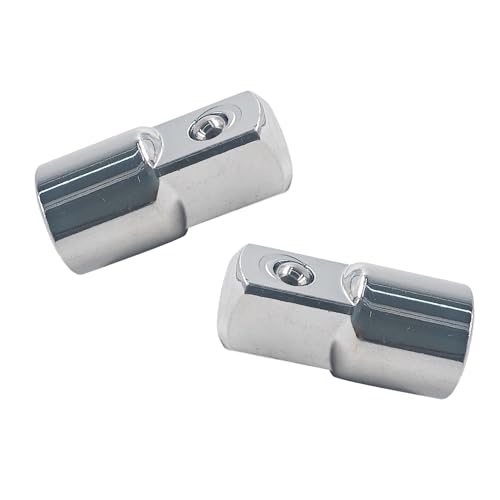 AUXBC 2Pcs 1/4 Inch Drive (F) x 3/8 Inch (M) CR-V Steel Socket Adapter Female to Male Impact Driver Socket Wrench Adapter for Extension Conversion Tool