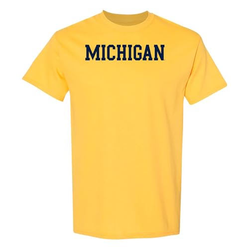 UGP Campus Apparel AS01 - Michigan Wolverines Basic Block T-Shirt - Medium - Daisy