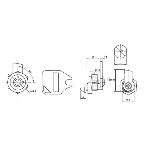 Serrure fleur de prunier MS102 en alliage robuste avec mécanisme de cylindre compact - 5