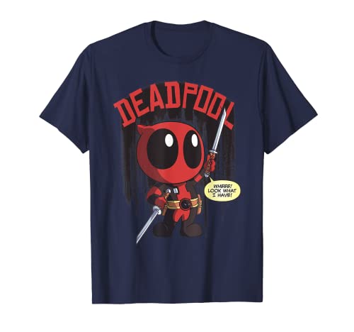 Marvel Deadpool Wheee Look What I Have Portrait Camiseta