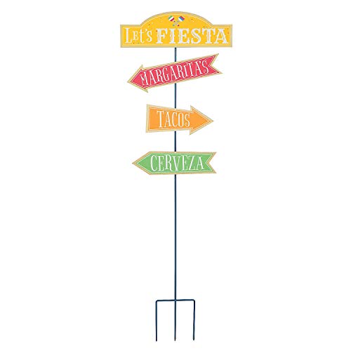 Fun Express - Fiesta Directional Sign for Cinco de Mayo - Party Decor - Large Decor - Floor Stand Ups - Cinco de Mayo - 1 Piece