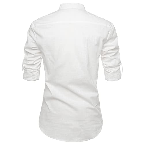Image of Men's Full Sleeve Beige Color Cotton Blend Spread Slim Fit Shirt Style Kurta for Men and Boys