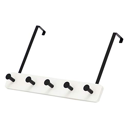 Over the door hook rack hanger, natural bamboo coat rack with met…