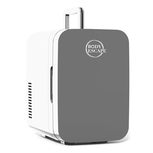 Body Escape Mini Fridge For Skincare & Make-Up - Glass Door Beauty Mini Fridges - Birthday Gifts For Her Skin Care - Portable, Compact, Small & Quiet Skincare Fridge For Makeup - 6L Grey