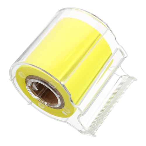 SHINEOFI Rollo de recordatorio para notas, rollo de recordatorio autoadhesivo amarillo fluorescente totalmente adhesivo con dispensador de cinta, bloc de notas para la escuela, la oficina y las