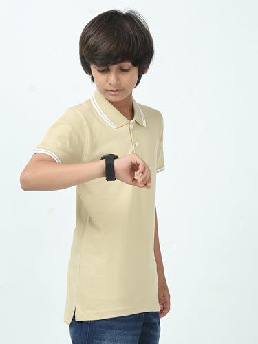Image of Cotton Polo T-Shirt for Kids Boys Girls Half Sleeve, Regular Fit Tees for Boys Collared Casual Tshirts | Soft & Breathable Biowash Fabric | Half Sleeve