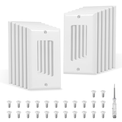 LYDODOKA 12Pcs Outlet Covers, Decorator Electrical Outlet Wall Plate, US Standard 1 Gang Switch Receptacle Cover with Screws, White - Over Size 2.76 x 4.5 inch