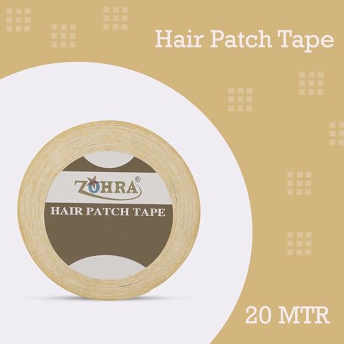 ZOHRA Hair Patch Tape| Hair Wig Tape| Ultra Hold Tape| Double-sided Hair Patch Tape| Cotton-Cloth Tape| Waterproof| Maximum Hold upto 2 weeks (Yellow, 1 inch, 20 Metre)