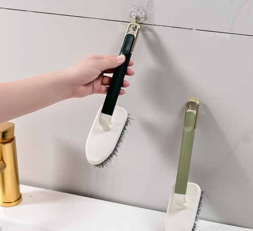 Image of JAXHOM Multipurpose Long Handle Cleaning Brush for Bathroom, Kitchen, Floor & Tile - Heavy Duty Scrubber with Bristles - Sink, Wall & Grout Cleaning Tool - Ergonomic Non-Slip Grip, 26cm (C-1)