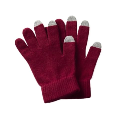 Guantes de conducción de punto para invierno con diseño de cinco dedos divididos 2