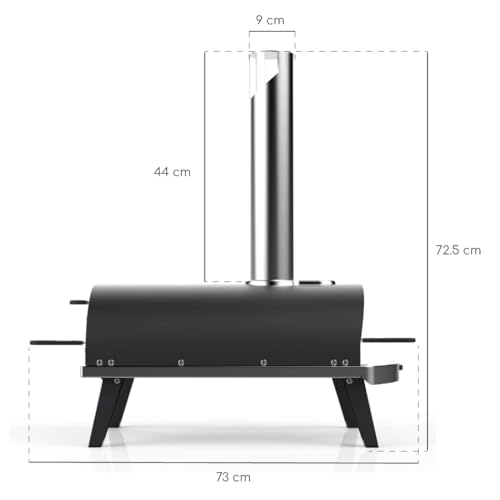 ZiiPa • Pellet-Pizzaofen • Piana • Kompakt und innovativ • Erhitzt in 20 Minuten • Schnelles Garen in 60 Sekunden • Rotierender feuerfester Cordieritstein Ø31,5 cm • Erhältlich in 4 Farben (Schiefer)
