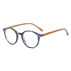 Blue Tortoise Frame & Wood-grain Leg