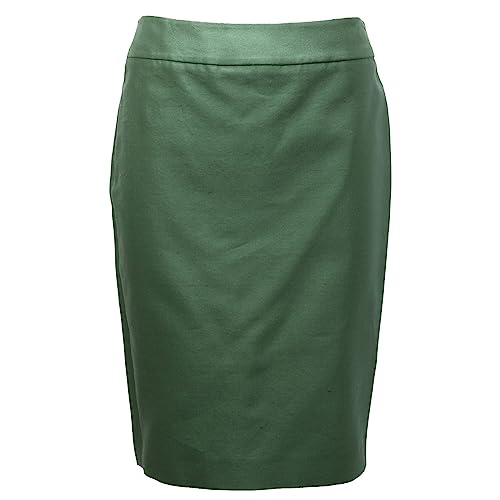 Armani Collezioni gonna donna jupe midi verte en soie coton italienne 7637AE