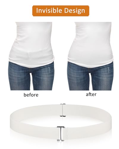 Image of SATINIOR 2 /3 /4 Pack Women Elastic Stretch Belt Invisible Sweater Shirt Tuck Band with Flat Buckle for Jeans Pants