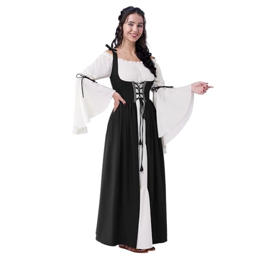 Spooktacular Creations Black Renaissance Costume Women, Medieval Chemise thumb #2