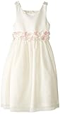 Jayne Copeland Little Girls' Satin Tulle with Dies Cut Flowers, Ivory, 3T