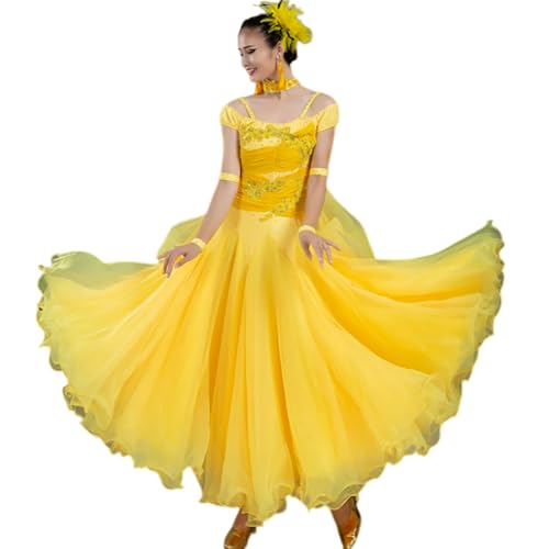 Robe danse de salon haut de gamme en tulle pour foxtrot et valse femme