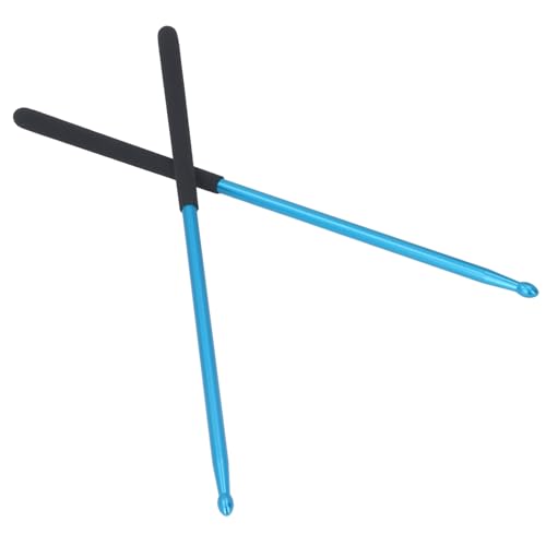 Baquetas metálicas profesionales para batería 1 par azul miniatura 6