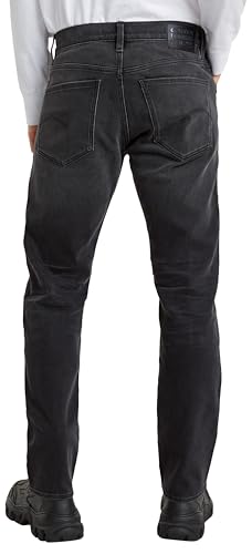 G-STAR Raw - Mens Mosa Straight Jeans, Color Worn in Black Moon, Size: 35W x 32L2