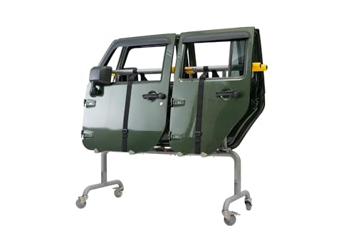 Image of RollnJack Door Dock Storage for Jeeps. 4 Jeep Doors, Bronco Doors, Freedom Panels. Safe and Efficient Storage. Compact, Quality Materials, Padded Contact. Works Great with the Door Removal