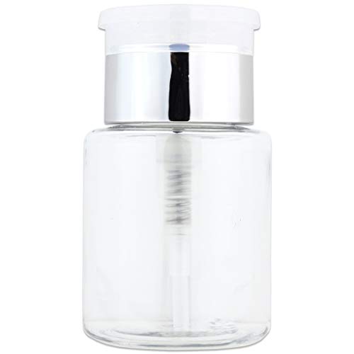 PANA Brand Liquid Push Down Pump Dispenser Empty Bottle with Flip Top Cap (3 Ounce - 1 Bottle, Silver)