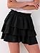 Caracilia Summer Skorts for Women Flowy High Waist Ruffle Tiered Mini Skirts 2026 Casual Beach Vacation Skirt Built-in Shorts Black Medium