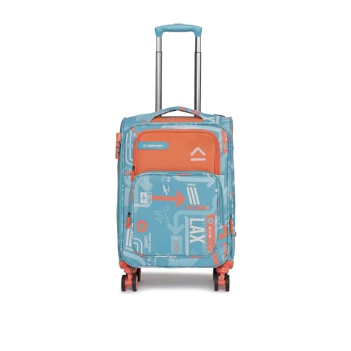 Image of uppercase JFK Plus 6800EST3TBL Cabin Eco Soft Trolley Bag, Dust Resistant Luggage Made of Sustainable Material, 8 Wheel Trolley Bag with TSA Lock,Travel Suitcase for Men & Women (Teal Blue)