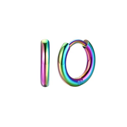 FaithHeart Stainless Steel Black/Silver/Gold Hoop Earrings for Men - Hypoallergenic Small Huggie Hoop Earrings Lightweight Sleeper Earrings Waterproof Cartilage Piercing Jewelry Gift 7-16mm