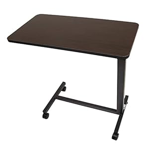 Roscoe Medical Hospital Bed Table, Rolling Overbed Table, Laptop Tables for Recliner, Bed, Bedside and Sofa – Computer Tables, Hospital Tray, Adjustable with Wheels and Secure Height Adjustment