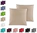 Doppelpack Baumwolle Renforcé Kissenbezug, Kissenbezüge, Kissenhüllen 80x80 cm in vielen modernen Farben Cappucino