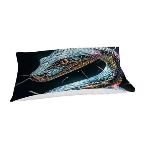 Housse de couette serpent imprimé 3D finitions haut de gamme 135x200 - 7