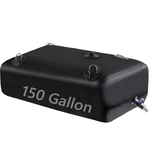 Image of Rodelna Water Storage Bladder, Water Tank, 150 Gallon Foldable Portable Water Storage, Large Water Storage Containers with 3 /4 inch PVC Spigot Kit for Camping, Garden, Emergency Water Storage