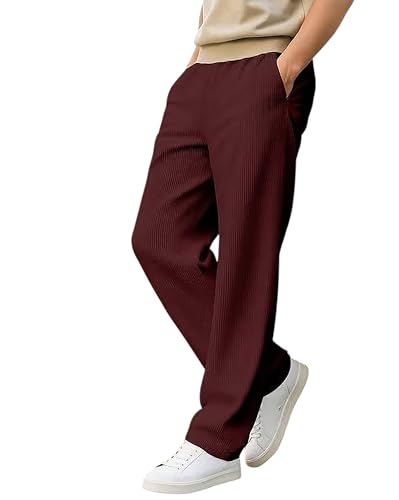 Image of NoseQueen Men's Corduroy Relaxed Fit Stretchable & Comfortable Sweatpant Trousers Pant