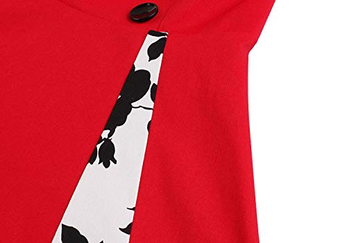 Image of KILLREAL Women's Vintage Polka Dot Print A-Line Pin Up Style Sleeveless Cocktail Party Casual Dress