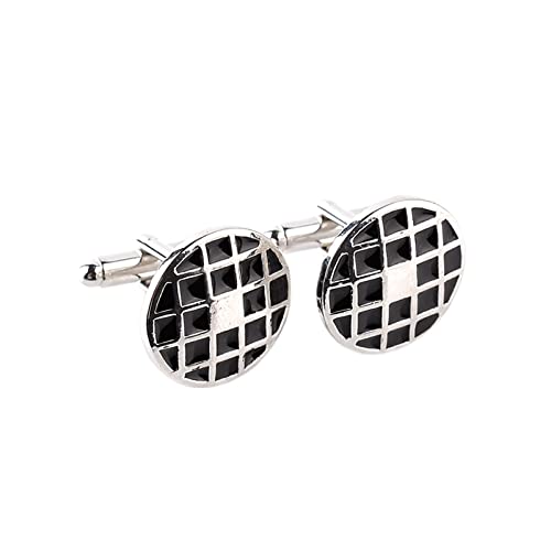 Mancuernillas para Hombre Forma Redonda Plata Personalizadas miniatura 1