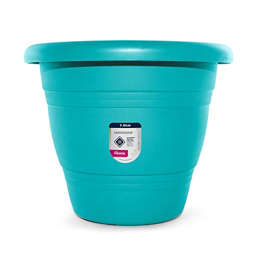 Vaso para Jardim Plástico 28 cm Atlas Turquesa
