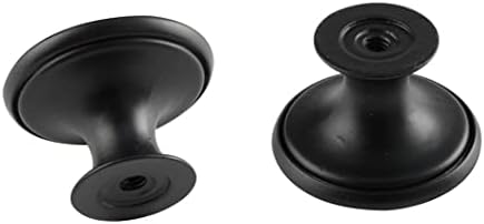 Wajade Round Drawer Knobs 12 Pack Black Cabinet Knobs Drawer Handles Pulls with Screws for Cabinet Wardrobe Drawer Cupboard of Kitchen Bedroom Furniture 30mm
