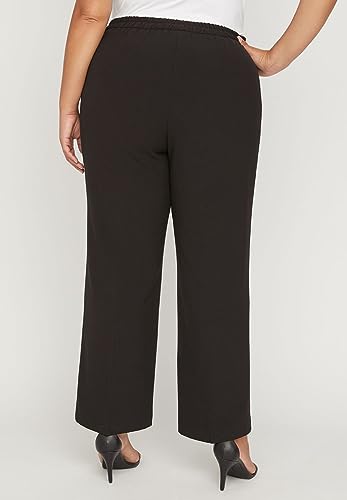 Catherines Women's Plus Size Refined Pull-On Pant - 1X, Black (1596) #TOP3