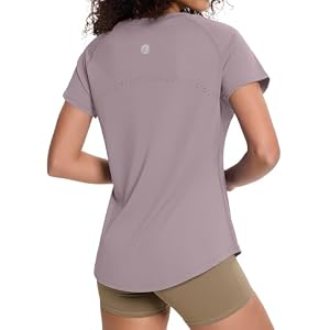 Loovoo Workout Tops for Women Loose Fit Breathable Activewear Cool Quick Dry Gym Athletic Tee Top