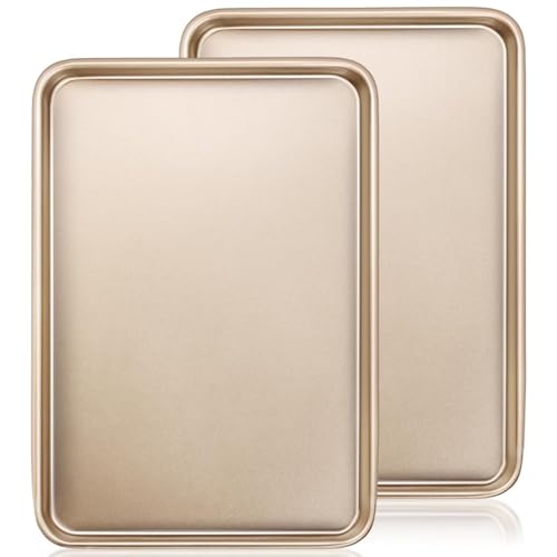 LDHHYH Confezione da 2 teglie da forno, 30 x 25 x 1,5 cm, antiaderenti, in acciaio al carbonio, adatte al forno e lavabili in lavastoviglie, perfette per prodotti da forno e cucina