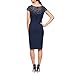 Alex Evenings Women's Short Embroidered Cocktail Dress, Wedding Guest (Petite and Regular Sizes), Navy Crepe, 10