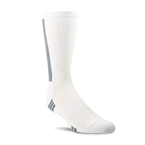 ARIAT 2351 Men's Breathable Temperature Regulating Venttek Mid Calf Performance Socks, 2-Pair Pack, White, L