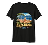Vintage Saint Tropez Francia Viaje Souvenir Monumento Regalo Camiseta Premium