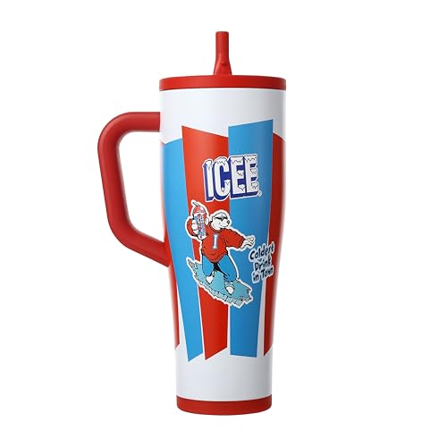 Image of Ice Shaker 40 oz Tumbler with Handle and Straw | 40oz ICEE | Cold for 30+ Hours | 2-in-1 Tumbler Shaker Bottle | Odor-Free 40 ounce Bottle for Water, Protein Shakes, Smoothies, Cocktails