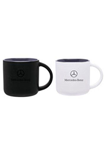 Genuine Mercedes Benz Ceramic Coffee Mug Cup - WHITE/GRAY