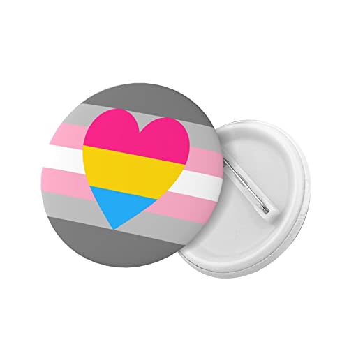 Demigirl Pansexual Demi Girl Pan Pride Flag Buttons Badges 1.2 Inch (30mm) Round Brooch Pins Decor2