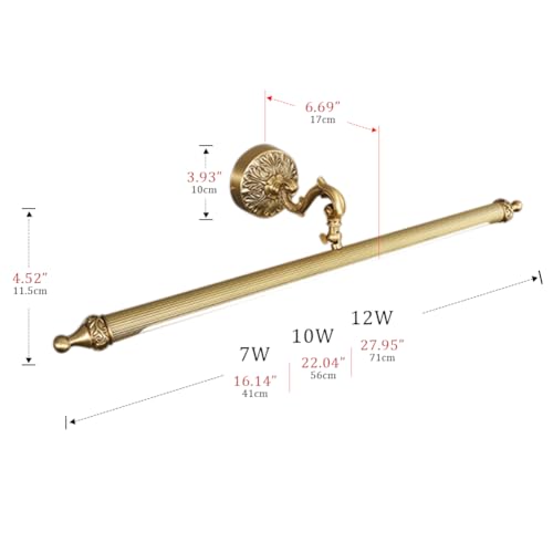 Image of Aiwen LED Vanity Light Fixture 12W 27.95 inch Bath Vanity Lights with PC Lamp Shade Retro Artwork Picture Lights Wall Sconces for Dressing Bathroom Lighting Neutral Daylight 4000k