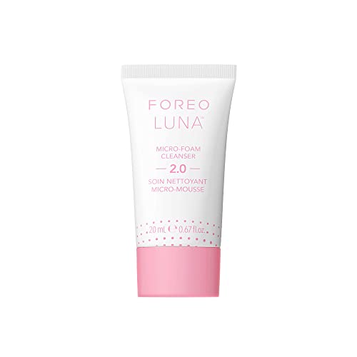 FOREO LUNA Micro-Foam Face Cleanser 2.0 - Exfoliating Face Wash - Pore Minimizer - All Skin Types Facial Cleanser - Travel Size - Vegan - Facial Skin Care Products with Vitamin E - 0.67oz